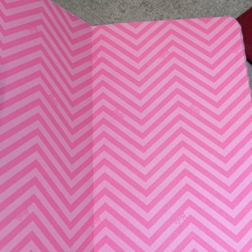 Barbie Pink Chevron Vegan Leather Notebook - Picture 3 of 5